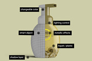 Foaming Soap Dispenser Bottle Mockup, a Cups & Container Mockup by Digitalphaser (Thumbnail 2 of 8)