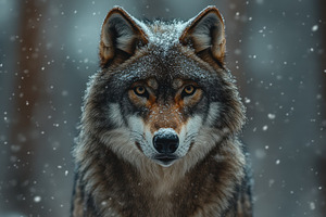 Wolf portrait in winter: A majestic, an Animal Photo by Pixeness Studio