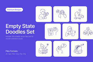 150 Empty States Doodles Bundle, an Outline Icon by Vectors Market