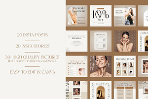 Nude Beauty Instagram Template Canva