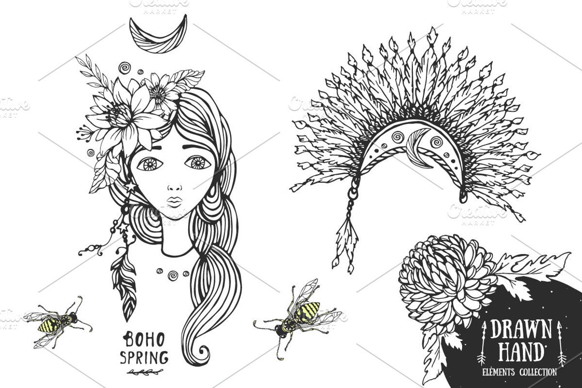 Hand Drawn Elements collection, an Object Graphic by inifer (Photo 4 of 5)