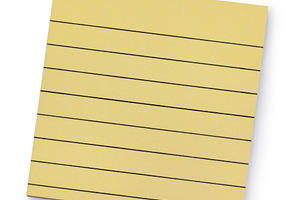 Note block paper on white background