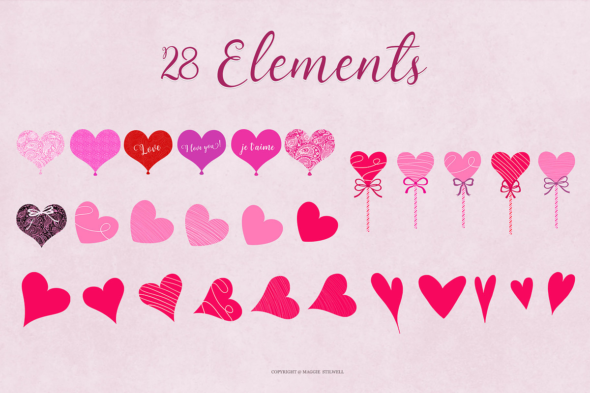 All Hearts Clipart Set, an Illustration by Maggie Stilwell Design (Photo 6 of 7)