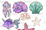 Mermaid clipart, an Animal Illustration by DarinaDigital (Thumbnail 4 of 5)