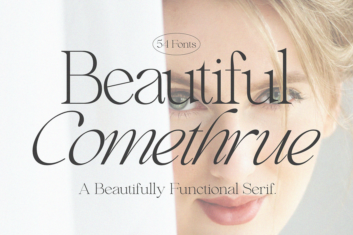 Beautiful Comethrue Family 54 Fonts, a Serif Font by Sealoung (Photo 1 of 18)
