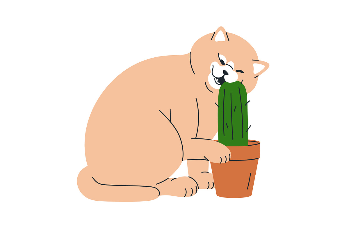 Cute, funny, comic cats. Cartoon set, an Animal Illustration by Good Studio (Photo 11 of 20)