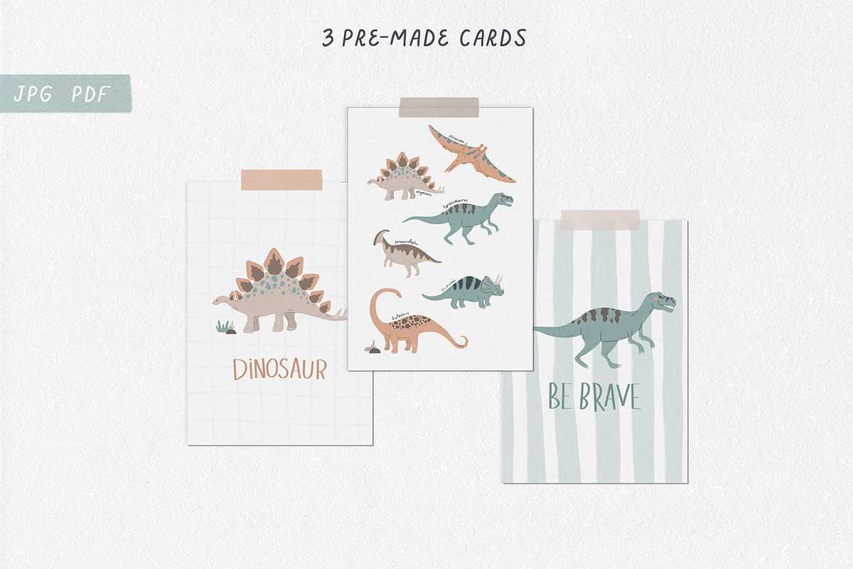 DINOSAURS clipart + SVG files, an Illustration by Alina Mubarak (Photo 8 of 14)