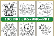 Cute Dragon Coloring Book for Kids, an Animal Illustration by Ink Gallery (Thumbnail 2 of 4)