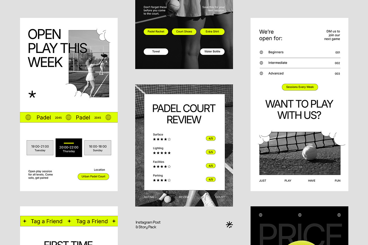 Padel Community Instagram Pack, a Social Media Template by fakhroo (Photo 1 of 5)