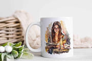 Cozy Reading Watercolor Clipart, an Illustration by Jalina Clipart Studio (Thumbnail 5 of 8)
