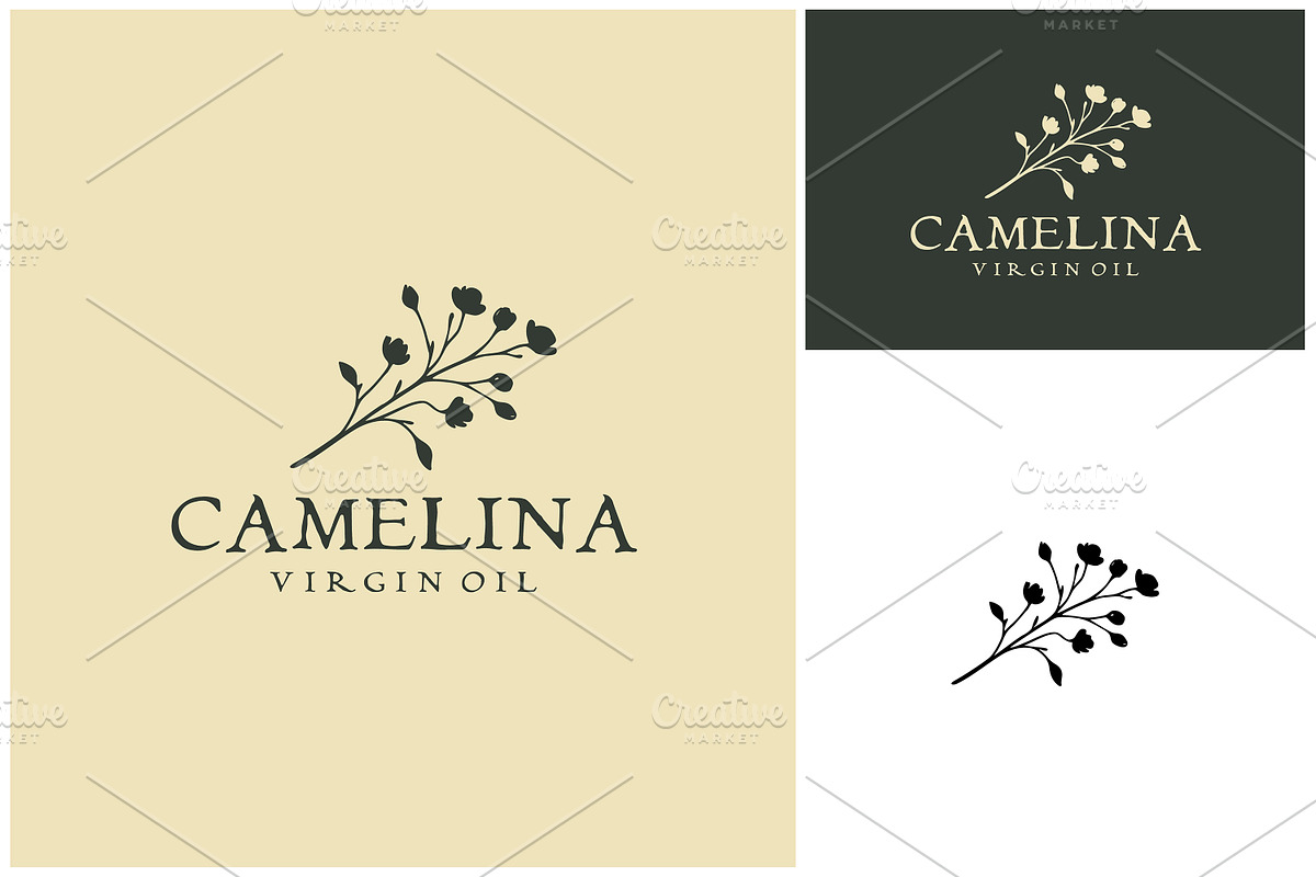 Camelina Sativa Flower Plant Logo, a Branding & Logo Template by Enola99d (Photo 2 of 2)