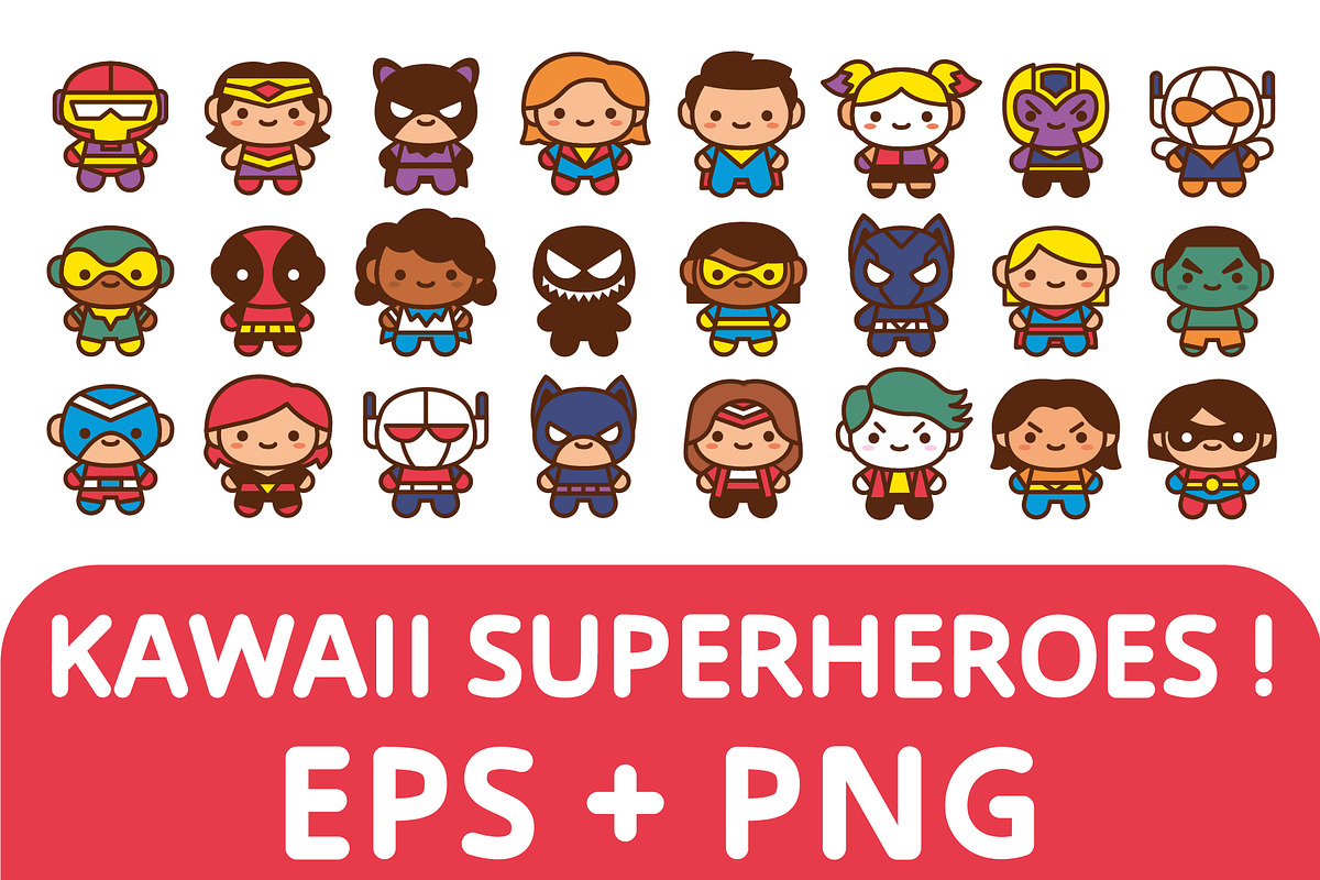 Vector Kawaii Comic Book Characters, an Illustration by Andres M Rodriguez (Photo 1 of 2)
