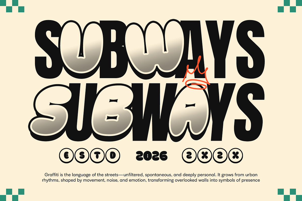Flukin - Bubble Balloon Graffiti, a Sans Serif Font by Typia Nesia (Photo 11 of 13)