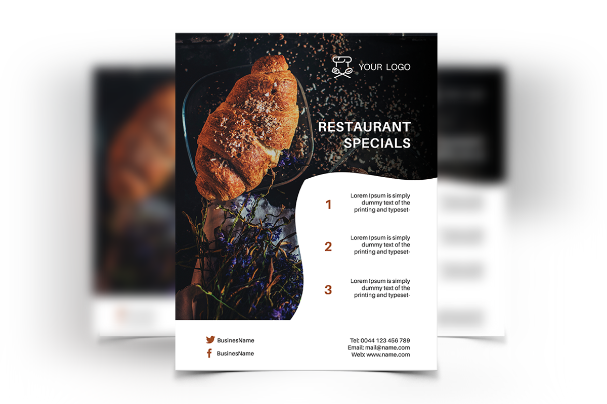 6 Restaurant Flyers, a Flyer Template by Creatricks (Photo 6 of 7)