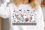 Cute Pink Halloween Nurse Ghost Png, an Illustration by Libby Wishes (Thumbnail 8 of 8)