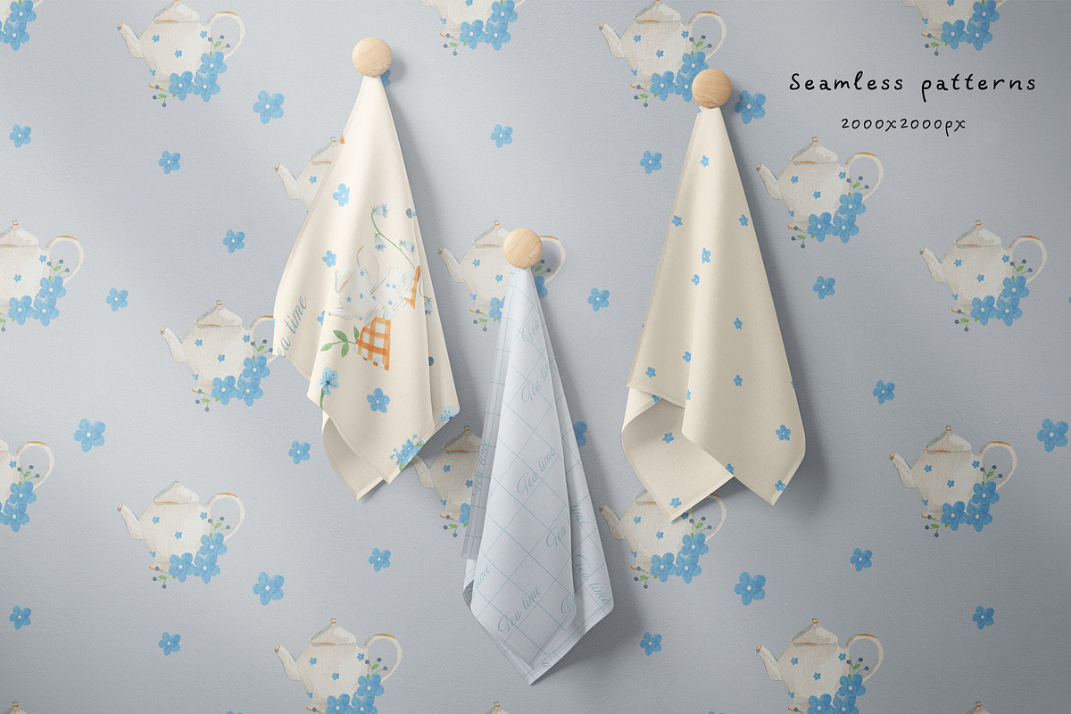 Tea Party Watercolor Clipart, a Decorative Illustration by natalisart (Photo 5 of 17)