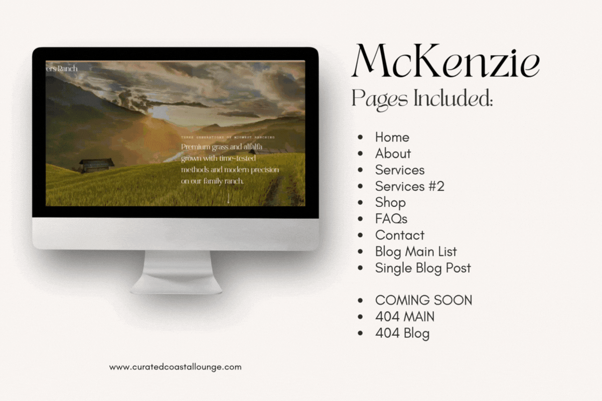 McKenzie | Showit Template for Ranch, Ag & Equestrian preview 3