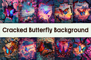 Cracked Butterfly Background