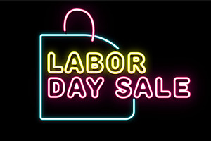 Labor Day Neon Sign Lettering