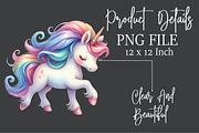Rainbow Unicorn Watercolor Clipart, an Illustration by Rose Art (Thumbnail 5 of 7)