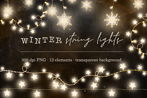 Warm Winter String Lights Clipart