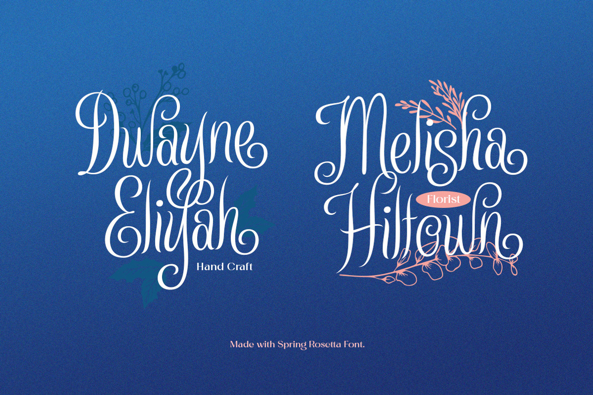 Winter Rosetta - Handwritten Script, a Script Font by Letterhend Studio (Photo 2 of 9)