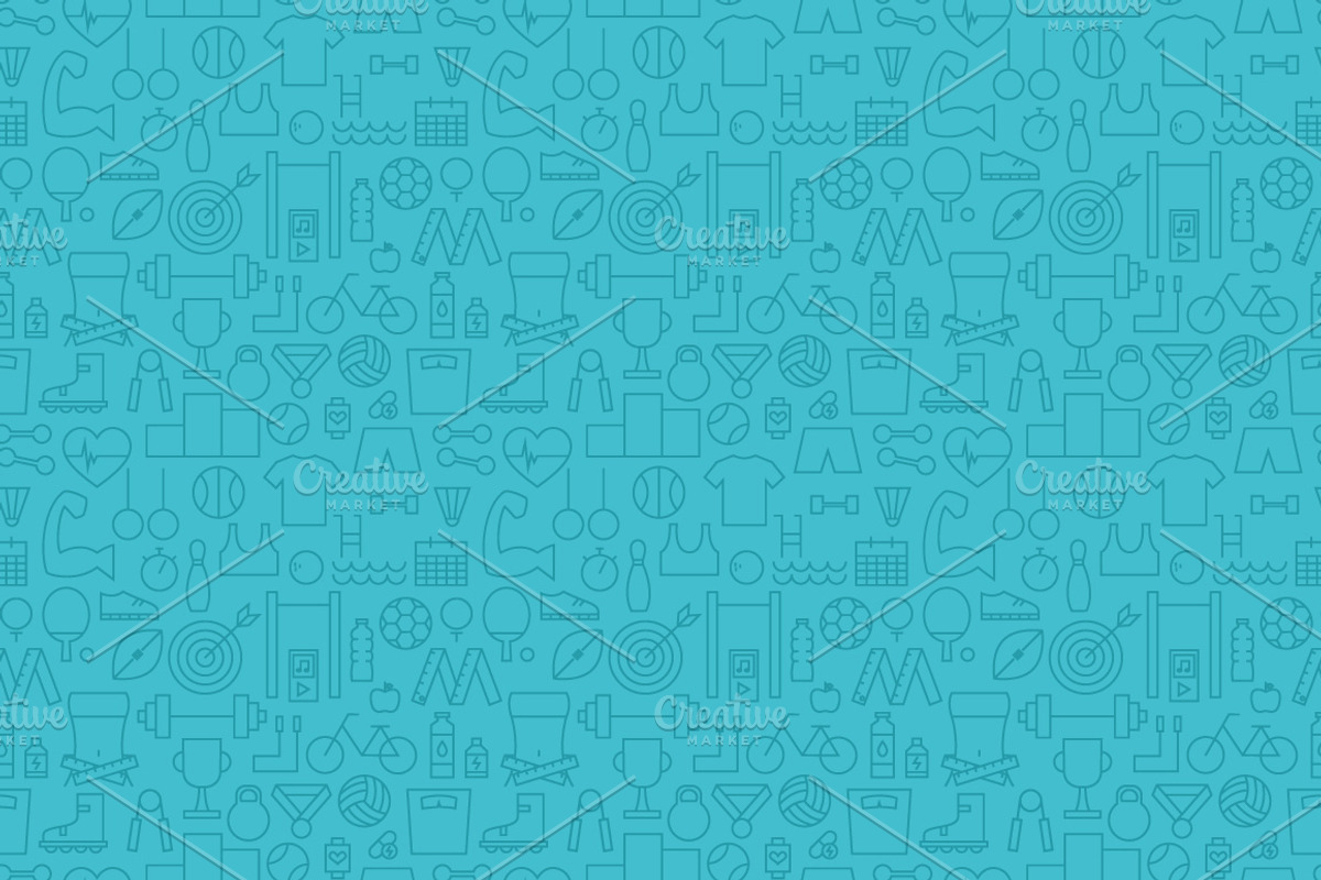 Sport Fitness Line Seamless Patterns, a Pattern Graphic by Anna_leni (Photo 3 of 7)