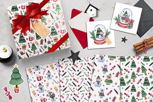 Christmas watercolor collection