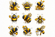 Whimsical Summer Bee clipart, an Illustration by Designworld (Thumbnail 5 of 8)