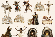 NEUTRAL EASTER BIBLICAL CLIPART, a Person Illustration by Daring Digies (Thumbnail 6 of 10)