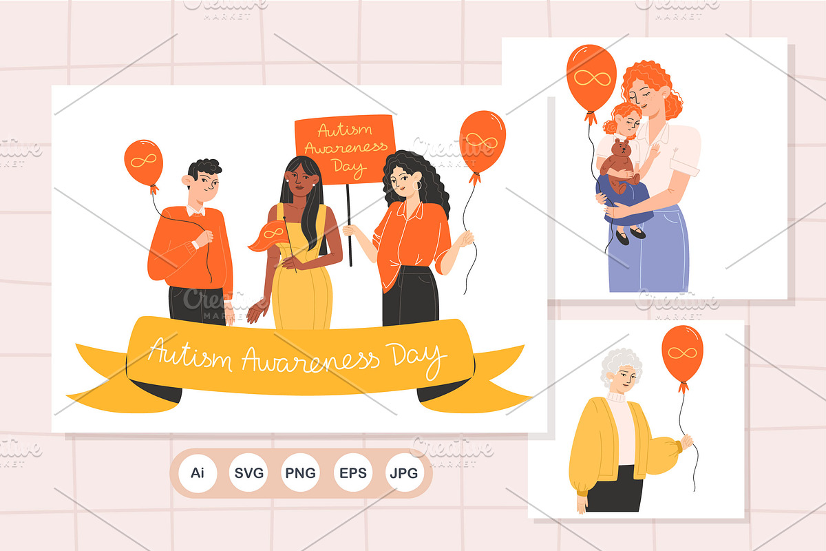 Autism Awareness Day Clipart, a Person Illustration by YuskinKot (Photo 11 of 12)