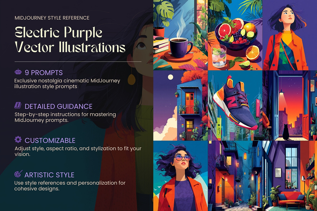 Electric Purple Illustration Prompt, a Decorative Illustration by Artimind Studio (Photo 2 of 10)