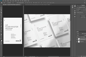 Grid A4 Flyer-Poster Floating Mockup