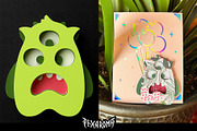 10 Cute Monsters 3D Layered Cut File, an Illustration by pixaroma (Thumbnail 6 of 13)
