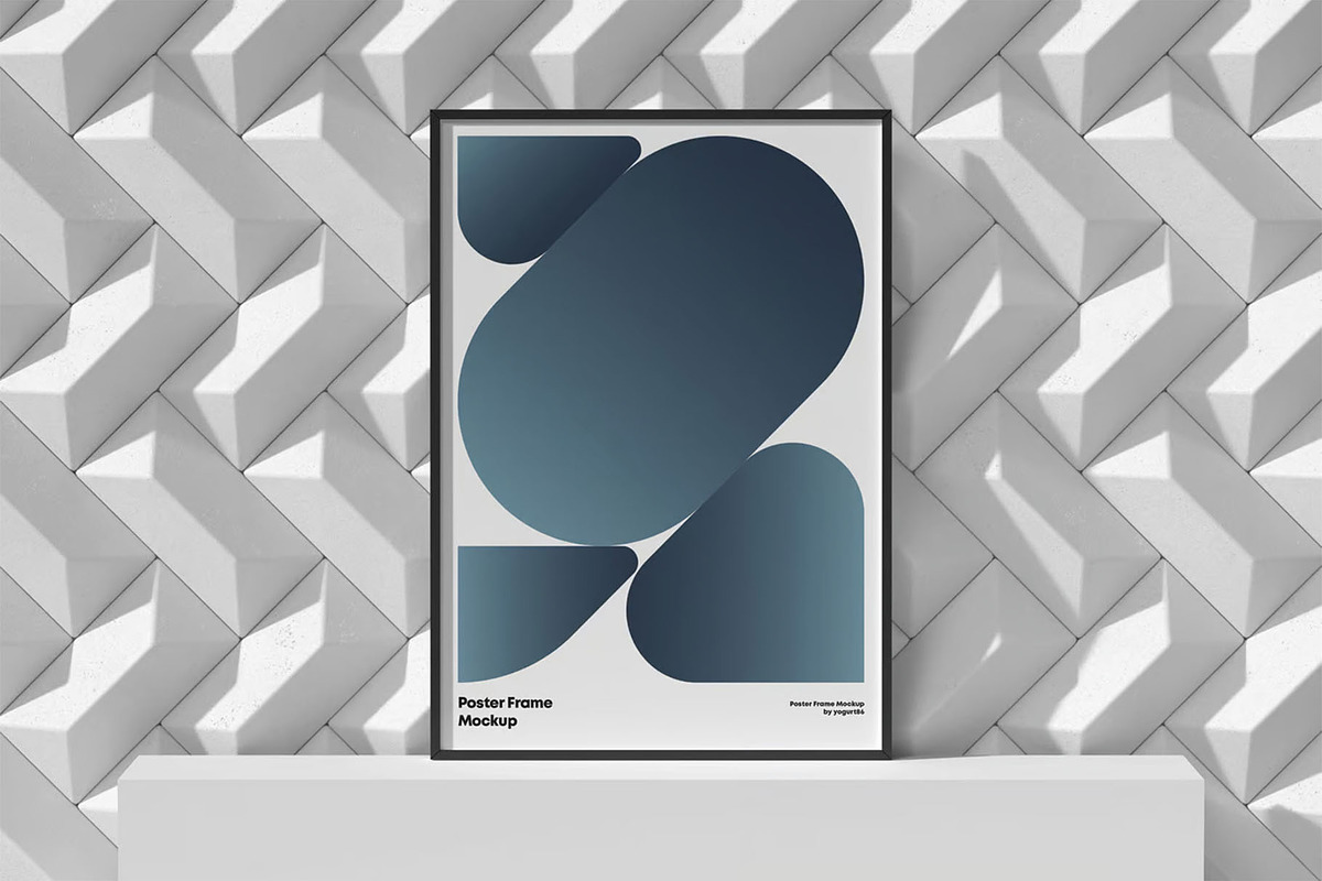 Poster Frame Mock-up, an Advertising Mockup by Se٧enStudio (Photo 2 of 16)