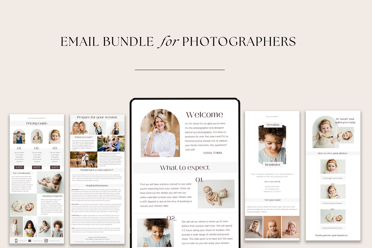 Photography Email Template Bundle, an Email Template by Sweet Little Muse (Photo 1 of 4)