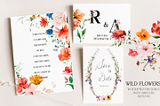 Watercolor Wildflowers & Leaves, a Decorative Illustration by Damian Roh (Thumbnail 2 of 24)