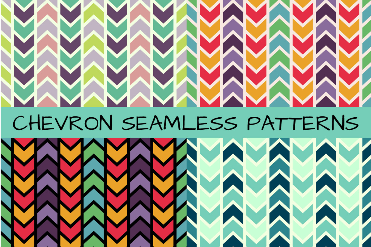 4 Chevron seamless patterns, a Pattern Graphic by Simple Patterns
