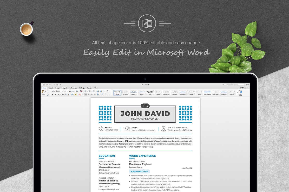 Stylish Resume and CV Templates, a Resume Template by ResumeInventor (Photo 5 of 6)