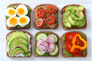 On white wood, a range of wholesome, a Food & Drink Photo by ZinetroN