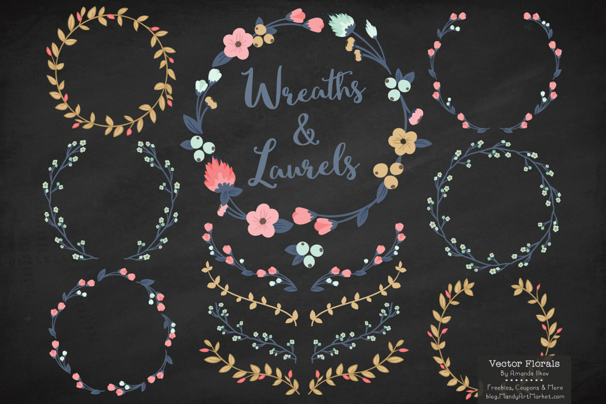 Modern Chic Vector Flower Wreaths, an Illustration by Amanda Ilkov (Photo 2 of 3)