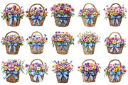 Spring Wicker Basket Clipart, an Illustration by OK Design (Thumbnail 2 of 6)