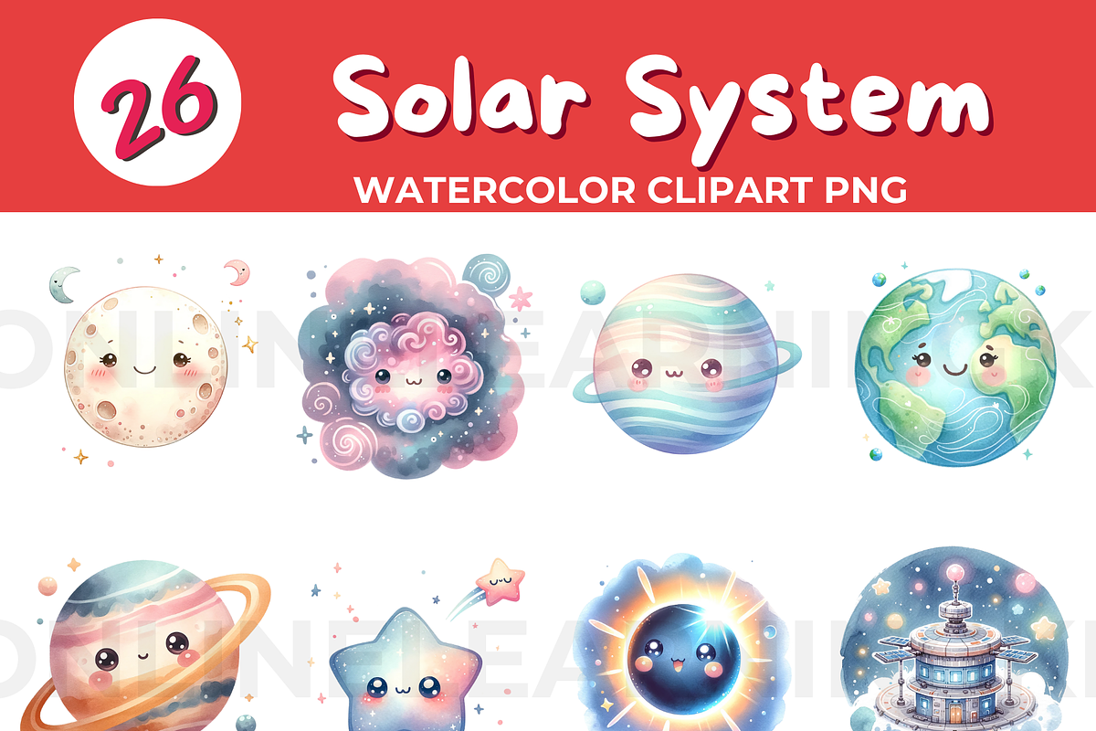 26 Solar System Clipart PNG Space an, an Education Illustration by John_Walker (Photo 3 of 3)
