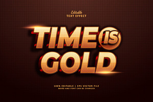 Text Effect Time is Gold, a Layer Style Add-On by Navy Graphic