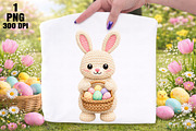 Easter Bunny Holding Basket PNG, an Illustration by Daily.Designs (Thumbnail 1 of 5)