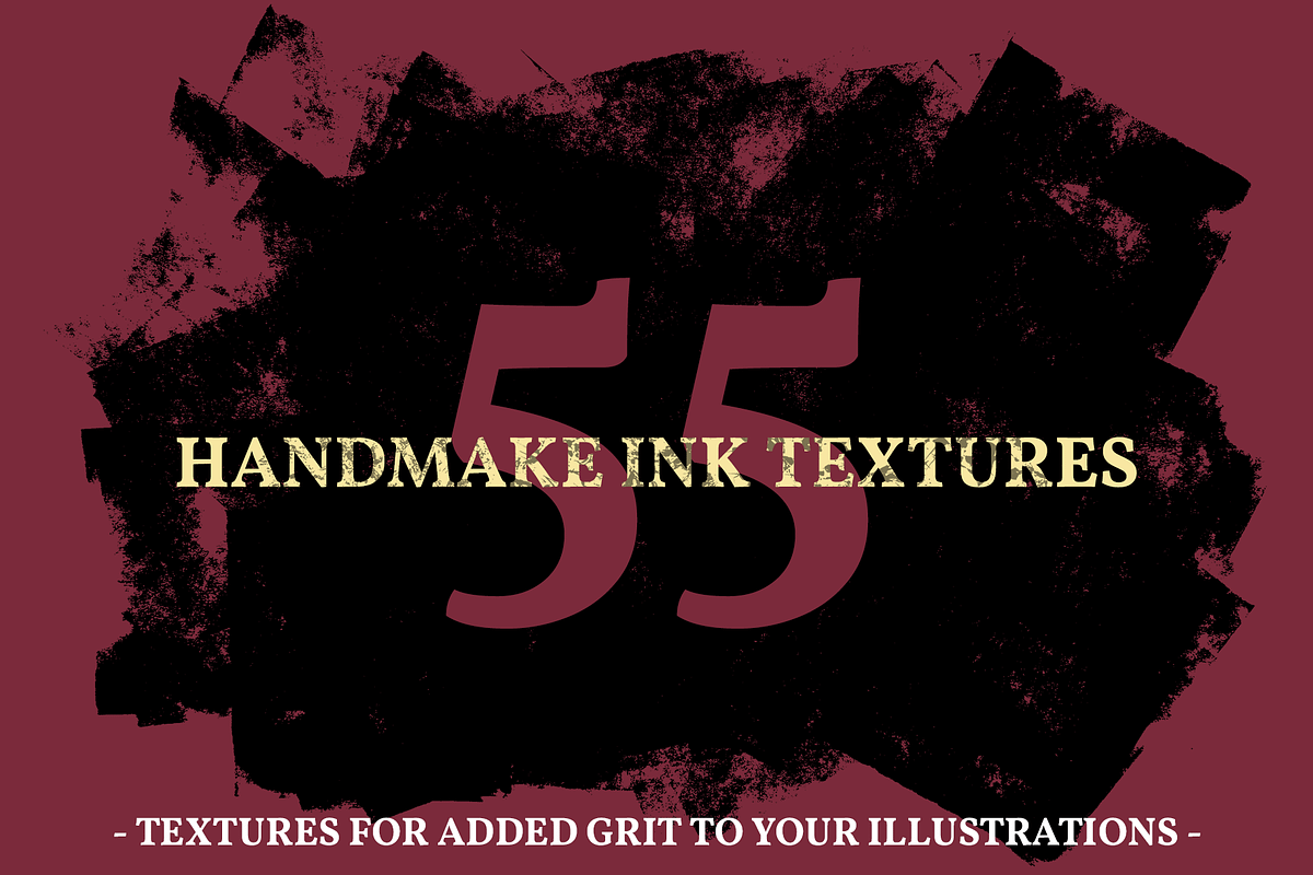 55 Handmade Ink Textures, a Texture Graphic by Designer Toolbox