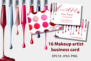 Set of Makeup artist business card, a Business Card Template by Gulnara Khadeeva (Thumbnail 1 of 5)