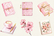 Pretty Pink Planner Clipart, an Illustration by OK Design (Thumbnail 4 of 5)