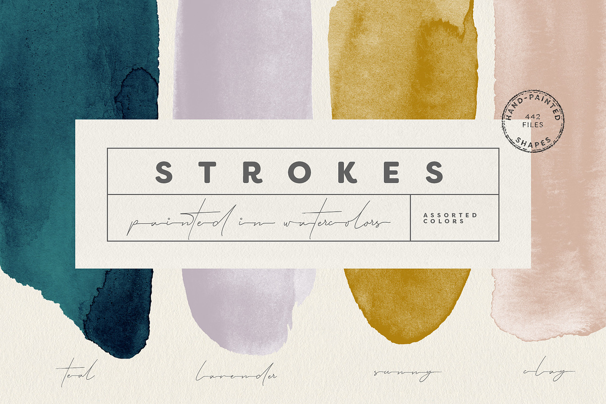 Brush Strokes in 17 Modern Colors, a Texture Graphic by Basia Stryjecka (Photo 1 of 21)