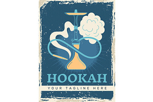 Hookah. placard with stylized